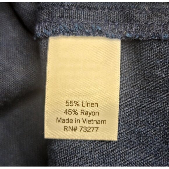 LC Lauren Conrad Navy Sleeveless Linen Blend High-Low Button-Back Tank Top XXL - Picture 4 of 8